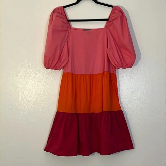 C Wonder | Babydoll oversized tiered ruffle mini dress Women’s size S stretch - Picture 1 of 7